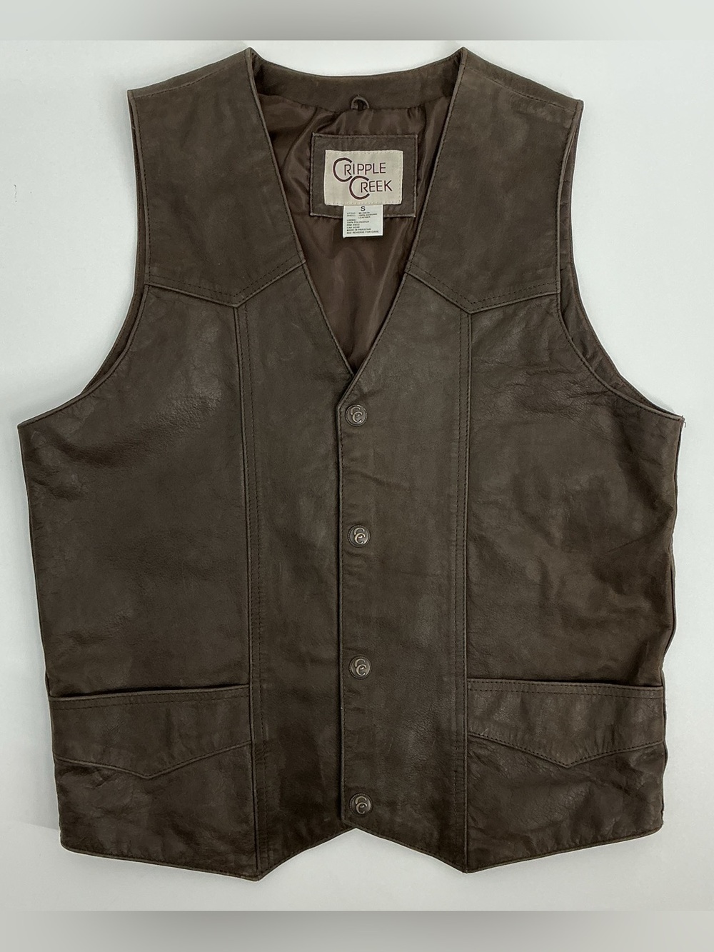 Cripple Creek Brown Leather Vest